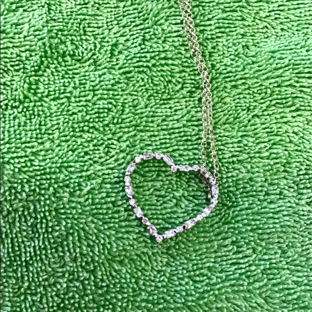 Shining Heart 925 Chain And Heart Necklace